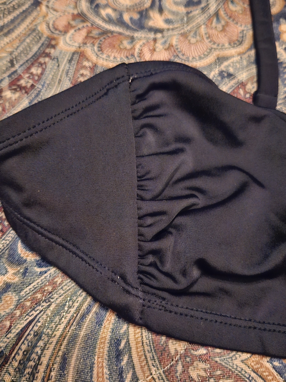 VENUS Black Bandeau Bikini Top with Single Removable Strap Size 14 - Picture 9 of 11